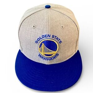 Golden State Warriors Men’s Hat New Era Snap Back Gray Blue 9FIFTY NBA Flat Bill
